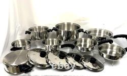 VTG SALAD MASTER Stainless Steel Cookware Set 12pc Vapo lids Dutch Oven lid USA