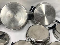 VTG SALAD MASTER Stainless Steel Cookware Set 12pc Vapo lids Dutch Oven lid USA