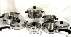 VTG SALAD MASTER Stainless Steel Cookware Set 12pc Vapo lids Dutch Oven lid USA