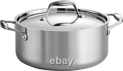 Versatile 5-Quart Tri-Ply Dutch Oven Induction-Ready, Stainless Steel Luxury