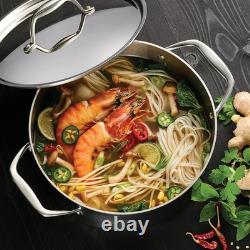 Versatile 5-Quart Tri-Ply Dutch Oven Induction-Ready, Stainless Steel Luxury