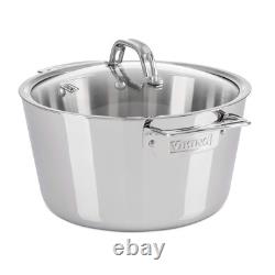 Viking 5.2 Qt Stainless Steel Dutch Oven with Glass Lid Induction 600F Safe