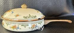 Villeroy & Boch Enamel Ware Pan Set Of 7 Pieces 1,2 & 4 Quart Sizes Plus Fry Pan