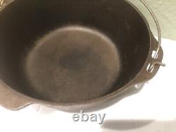 Vintage # 10 Cast Iron Dutch Oven Pot With Lid Bail Handle Made In USA 12 X 5