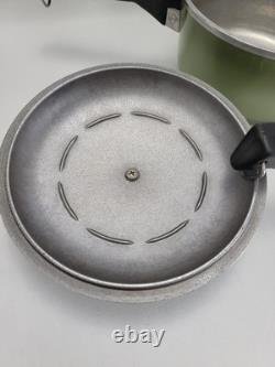 Vintage 12pc Porcelain Aluminum CLUB Pots Pans Set Avocado Green with Lids