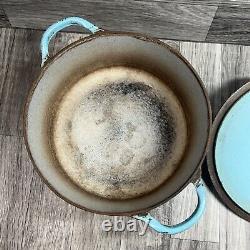 Vintage 1950's Le Creuset Robin Egg Blue Turquoise 2.5 QT Pot Dutch Oven C Lid