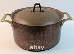 Vintage 1960s Copper Dutch Oven / Stock Pot Handles & Lid 3Qt. Copper Cookware