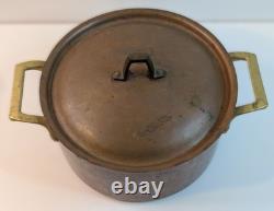 Vintage 1960s Copper Dutch Oven / Stock Pot Handles & Lid 3Qt. Copper Cookware