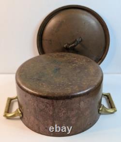 Vintage 1960s Copper Dutch Oven / Stock Pot Handles & Lid 3Qt. Copper Cookware