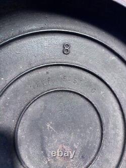 Vintage 5 Qt Cast Iron Dutch Oven No. 8 Self Basting Lid 1278 and Trivet r2s2