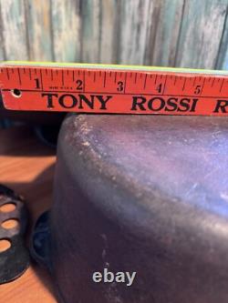 Vintage 5 Qt Cast Iron Dutch Oven No. 8 Self Basting Lid 1278 and Trivet r2s2