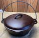 Vintage #8-b Cast Iron Dutch Oven With Lid Bail Wire Handle 10 1/4 Pour Spout