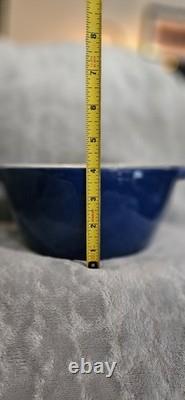 Vintage COPCO D2 Dark Blue Enamel Cast Iron Dutch Oven & Saucepan With Lid