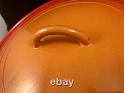 Vintage COUSANCES Flame Orange Dutch Oven with Lid 28 Cm 7.25 Qts