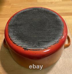 Vintage COUSANCES Flame Orange Dutch Oven with Lid 28 Cm 7.25 Qts