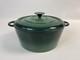 Vintage Cast Iron 5.5 Qt #26 Dutch Oven With Lid Green Ombre Enameled France