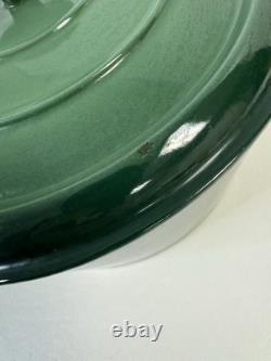 Vintage Cast Iron 5.5 Qt #26 Dutch Oven with Lid Green Ombre Enameled France