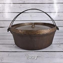 Vintage Cast Iron Dutch Oven With Lid Double Handle 12 6qt