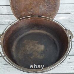 Vintage Cast Iron Dutch Oven With Lid Double Handle 12 6qt