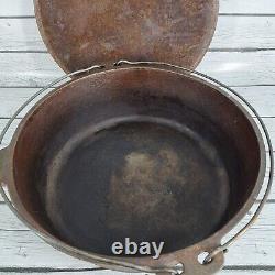 Vintage Cast Iron Dutch Oven With Lid Double Handle 12 6qt