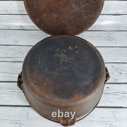 Vintage Cast Iron Dutch Oven With Lid Double Handle 12 6qt