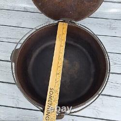 Vintage Cast Iron Dutch Oven With Lid Double Handle 12 6qt