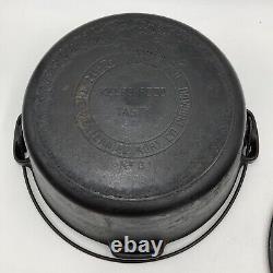 Vintage Cast Iron MI-PET No. 8 Dutch Oven Western Foundry Co. Chicago US Made