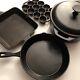 Vintage Cast Iron Skillet Lot Dutch Oven With Lid Excellent Collection Set