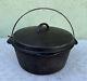 Vintage Cast Iron Wagner Ware Sidney -o- 1268 J Dutch Oven With Lid 10 Excellent