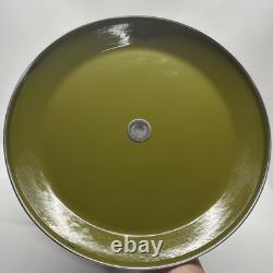 Vintage Catherine Holm of Norway Enamel Avocado White Lotus 12.5 Dutch Oven Lid