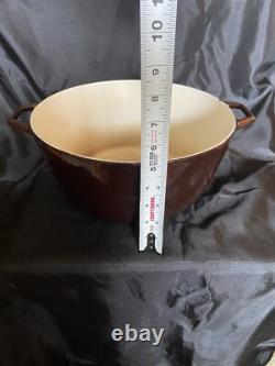 Vintage Copco Michael Lax Denmark Mocha D4 Enameled Cast Iron Dutch Oven with Lid