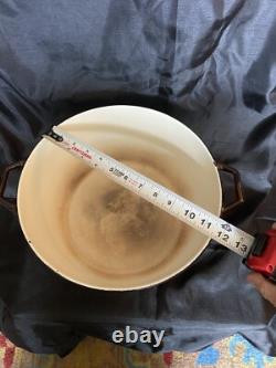 Vintage Copco Michael Lax Denmark Mocha D4 Enameled Cast Iron Dutch Oven with Lid