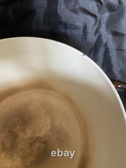 Vintage Copco Michael Lax Denmark Mocha D4 Enameled Cast Iron Dutch Oven with Lid