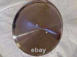 Vintage Copper Dutch Oven, 12 1/2 in Diameter, 5 Deep, Brass Handles
