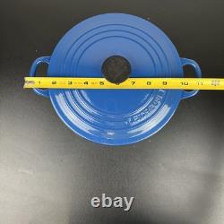 Vintage Creuset Dutch Oven 3.5 Qt # 22 Cobalt Blue Cast Iron Black Satin Enamel
