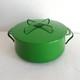 Vintage Dansk Kobenstyle Dutch Oven Green Enamelware Mcm Covered Pan Pot