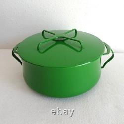 Vintage Dansk Kobenstyle Dutch Oven Green Enamelware MCM Covered Pan Pot