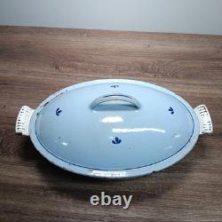 Vintage Dru Holland Dutch Oven #35. Oval 5.3qt 5L. Baby Blue Fast Shipping