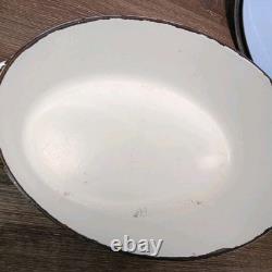 Vintage Dru Holland Dutch Oven #35. Oval 5.3qt 5L. Baby Blue Fast Shipping