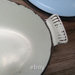 Vintage Dru Holland Dutch Oven #35. Oval 5.3qt 5L. Baby Blue Fast Shipping