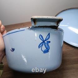 Vintage Dru Holland Dutch Oven #35. Oval 5.3qt 5L. Baby Blue Fast Shipping