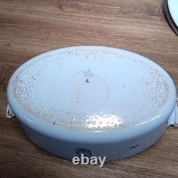 Vintage Dru Holland Dutch Oven #35. Oval 5.3qt 5L. Baby Blue Fast Shipping