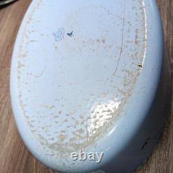 Vintage Dru Holland Dutch Oven #35. Oval 5.3qt 5L. Baby Blue Fast Shipping
