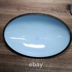 Vintage Dru Holland Dutch Oven #35. Oval 5.3qt 5L. Baby Blue Fast Shipping