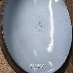 Vintage Dru Holland Dutch Oven #35. Oval 5.3qt 5L. Baby Blue Fast Shipping