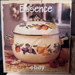 Vintage Dutch Oven Pot Colander Tabletops Unlimited Essence Enamel Set Brass