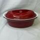Vintage Emile Henry Red Oval Casserole With Lid Dutch Oven #107 2 Qt 10.5 X 6.75