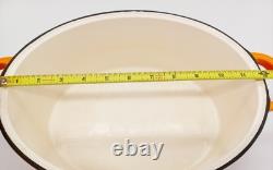 Vintage Enameled Cast Iron 5qt. Dutch Oven WithGrill Lid Red/Orange Staub Style
