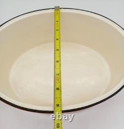 Vintage Enameled Cast Iron 5qt. Dutch Oven WithGrill Lid Red/Orange Staub Style