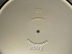 Vintage French Cousances Dutch Oven #31 Orange Enamel Cast Iron Round Casserol